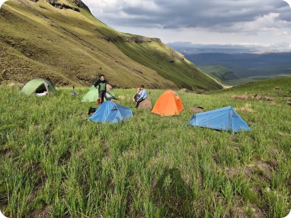 Camp Site at the base of Langalibelela Pass: James Seymour